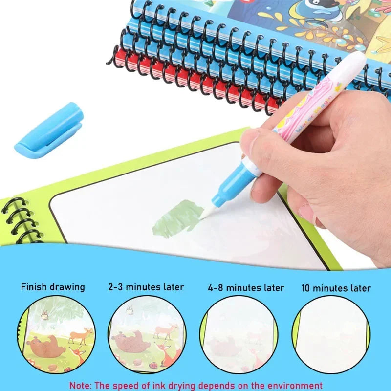 Children Reusable Coloring Book Magic Water Drawing Book DIY Kindgarten Graffiti Painting Drawing Toys Early Education Toys