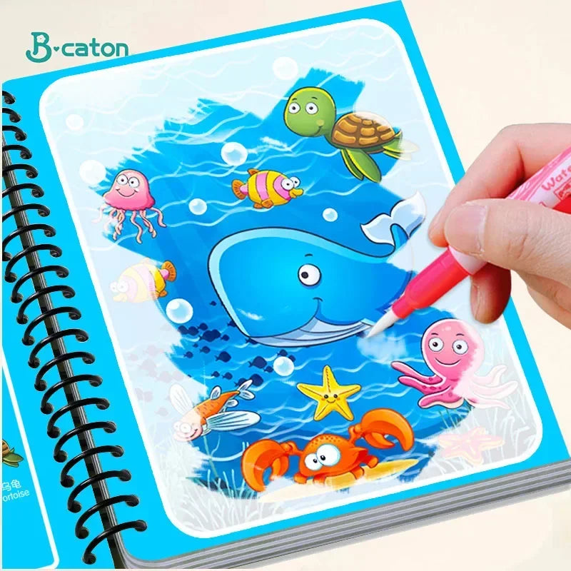 Children Reusable Coloring Book Magic Water Drawing Book DIY Kindgarten Graffiti Painting Drawing Toys Early Education Toys