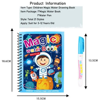 Children Reusable Coloring Book Magic Water Drawing Book DIY Kindgarten Graffiti Painting Drawing Toys Early Education Toys