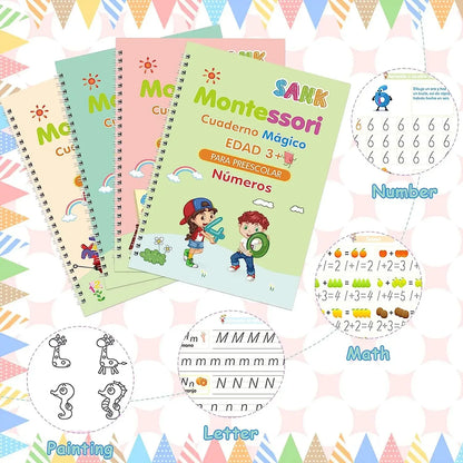 4 Books/Set Notebook  Magic Book Copybook Children'S Kid Handwriting Early Learn